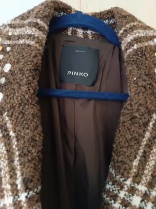 Abrigo Pinko cuadros tachuelas
