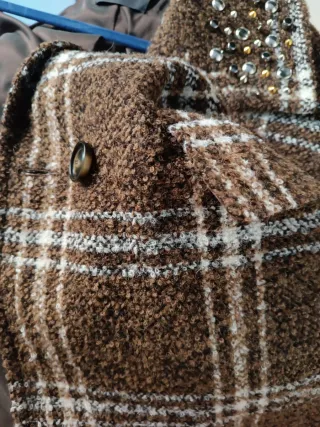 Abrigo Pinko cuadros tachuelas