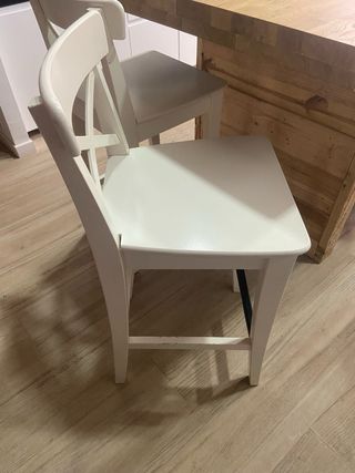 Taburetes Altos Ikea Madera Blancos (2 unidades)