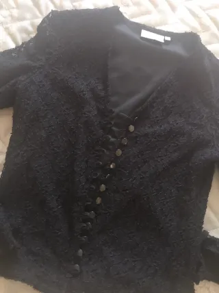 Giacchina pizzo nera con bottoni