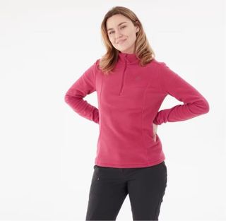 Sudadera rosa con cremallera