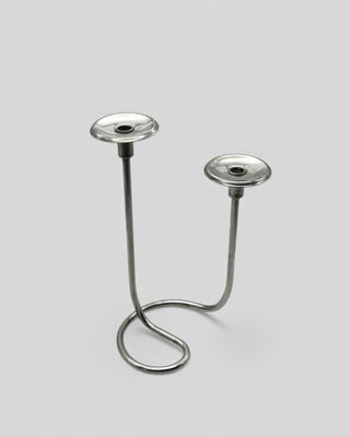 Candelabro Design Bauhaus Vintage Metallo Argento