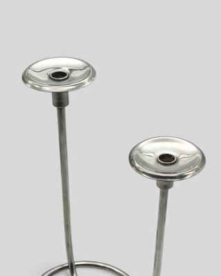 Candelabro Design Bauhaus Vintage Metallo Argento