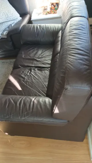 Divano a 2 posti in similpelle marrone