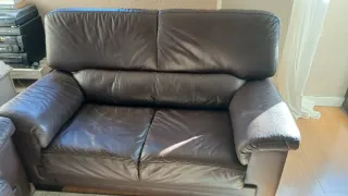 Divano a 2 posti in similpelle marrone