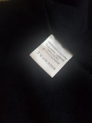 Cardigan blu notte con dettagli oro