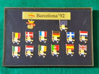Lote de pins Cobi JJ.OO Barcelona 92, Banderas UE