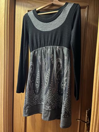 Vestido punto estampado paisley talla L