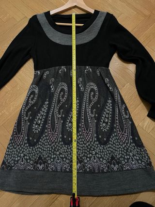 Vestido punto estampado paisley talla L