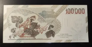 Banconota Lire 100.000 Caravaggio 1° tipo