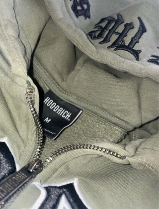 Sudadera con capucha y cremallera verde