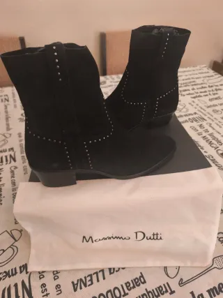 Botines Massimo Dutti Piel Mujer Talla 38 Negros