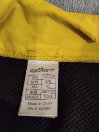 Cortavientos Running Kalenji Negro y Amarillo