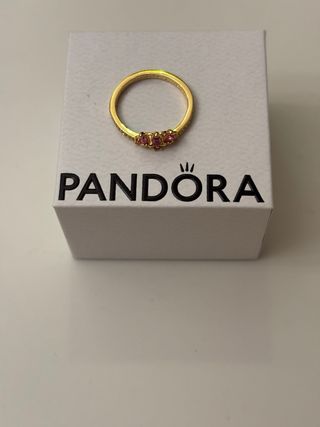 Anillo Pandora Corona Rosa y Dorado
