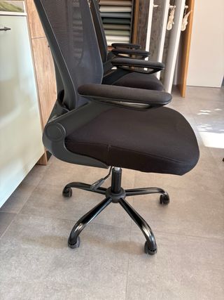 2 Sedie da Ufficio Nere con Ruote