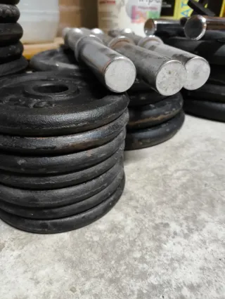 Kit de pesas y barra