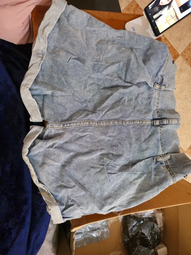 Shorts vaqueros paperbag azul claro