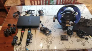 PlayStation 2 + Volante Carreras + Micrófonos