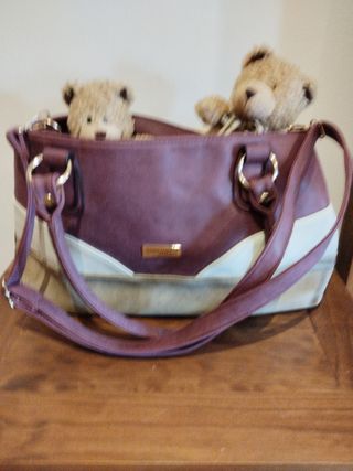 Bolso Morado y Beige