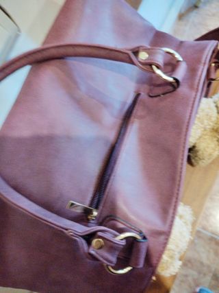 Bolso Morado y Beige