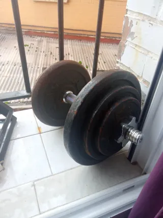 Manubri da palestra con dischi