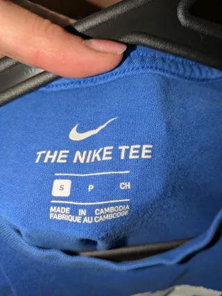 Camiseta The Nike Tee Azul Talla S chico algodón