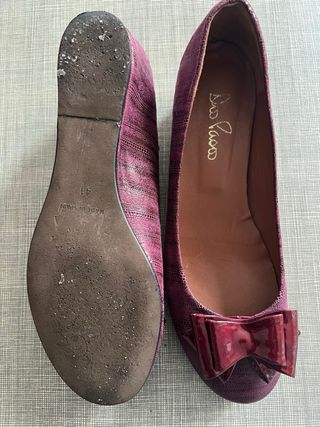 Ballerine Luisa Spagnoli con tacco viola/rosso