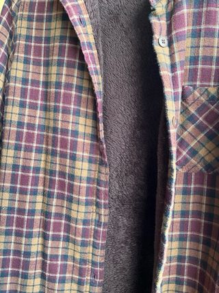 Camisa de franela forrada marrón y granate