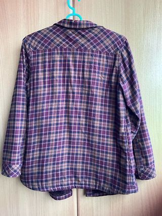 Camisa de franela forrada marrón y granate