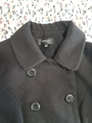 Abrigo de paño negro talla M