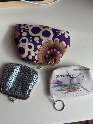 Monederos preciosos plateado y unicornio