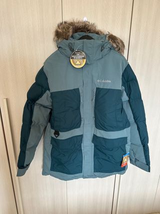 Parka Columbia uomo XL grigio/verde petrolio