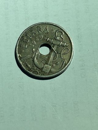Moneda 50 céntimos 1949 flechas al revés