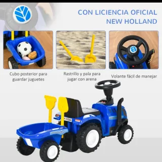 Trattore Correpasillos Blu con Rimorchio