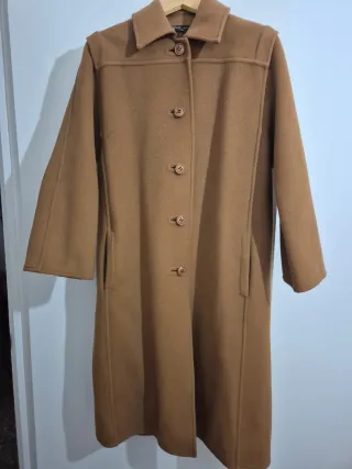 Abrigo Lana Marrón Vintage Mujer Talla 44