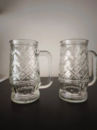 2 Bicchieri da Birra Vintage in Cristallo