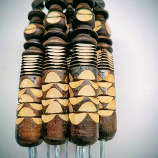 Set 12 Pinchos Barbacoa Madera y Metal