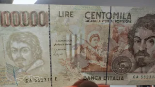 Banconota Lire 100.000 Caravaggio 2° tipo