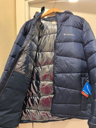 Abrigo Columbia Azul con Capucha