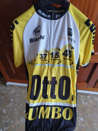 Antiguo maillot ciclista jumbo lotto bianchi