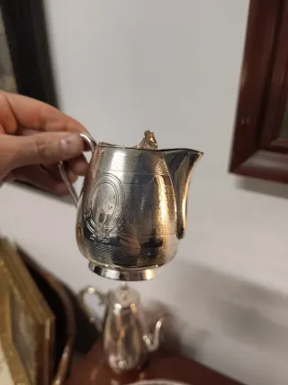 Juego de té y café antiguo plateado