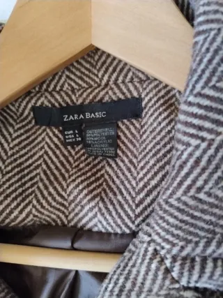 Abrigo Zara Marrón de Espiga