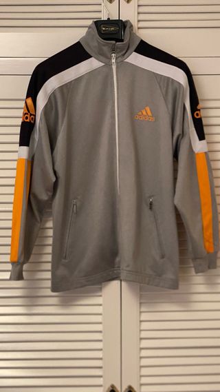Sudadera Adidas Gris y Naranja