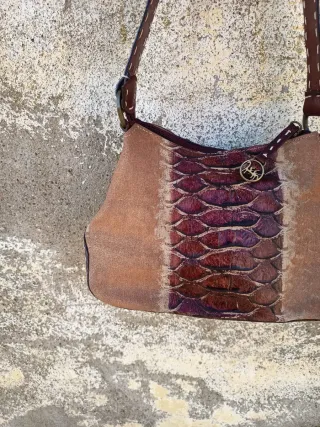 Borsa Cavalli Soul pelle pitone marrone viola