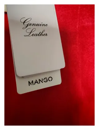 Falda Mango Piel Roja Talla S