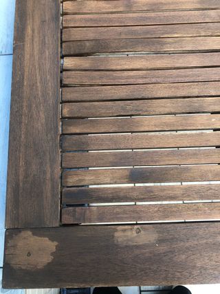 Mesa de terraza extensible madera y metal