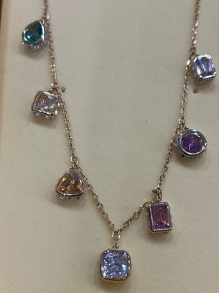 Collar Swarovski Chapado Oro Multicolor