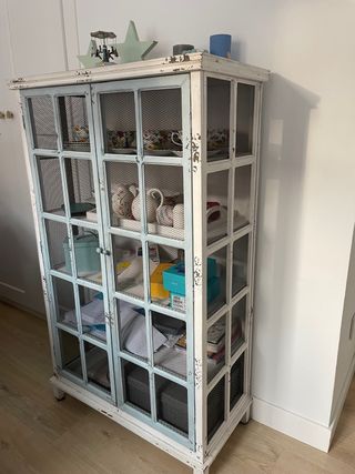 Vitrina Kenay Home Blanca y Azul