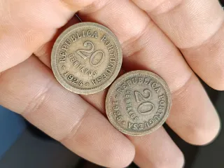 20 centesimi Portogallo 1924 e 1925