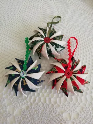 3 Molinillos de Navidad de Patchwork